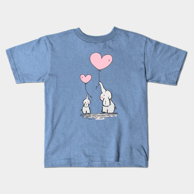 Two Hearts Kids T-Shirt by Red Rov